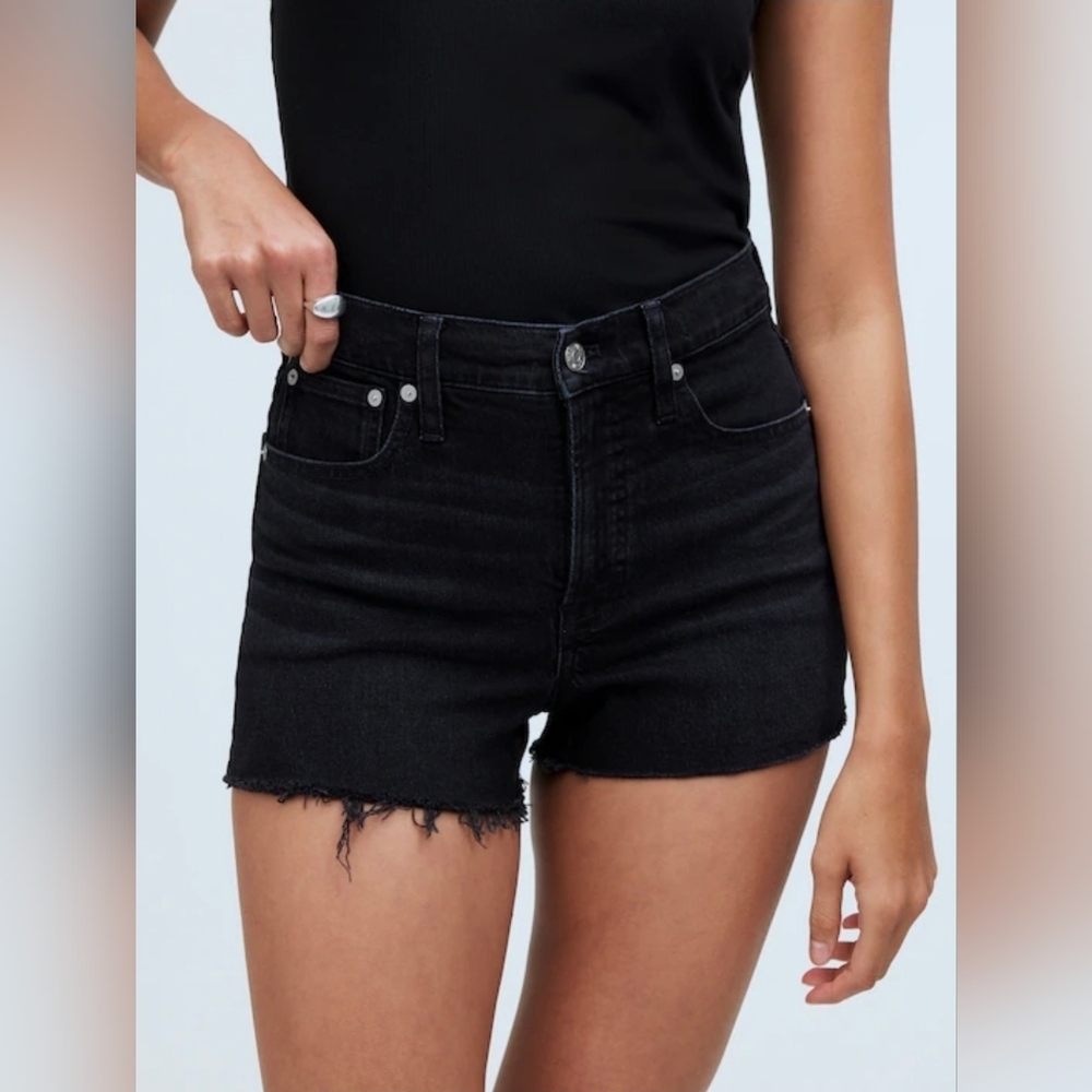 Madewell The Perfect Jean Short Classic Black Denim Size 27